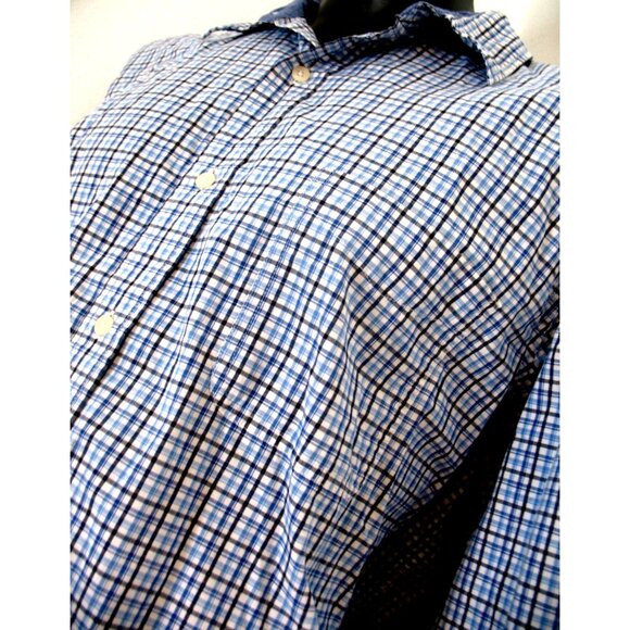 CHAPS Men's Button Front Long Sleeve Blue Plaid Size XXL - Picture 7 of 14